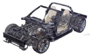 2005 Chevrolet Corvette Coupe Chassis and Structural Cutaway